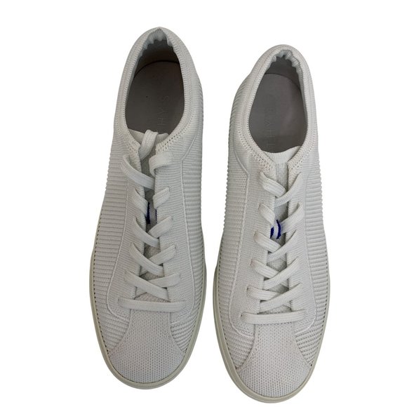 Rothys Womens White Knit Lace-Up Sneakers Size 9 Eco-Friendly EUC - Picture 3 of 12